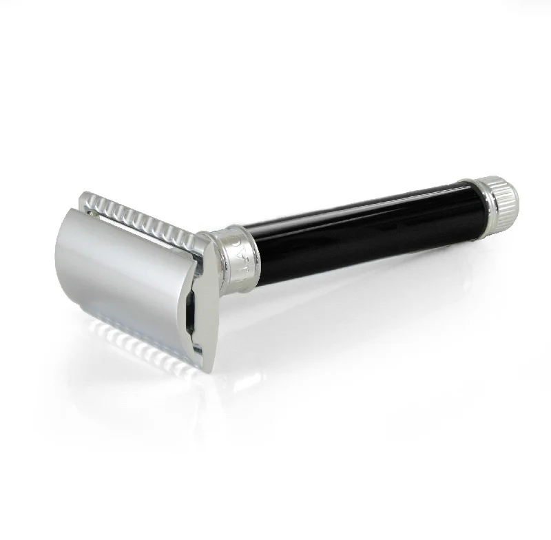 Edwin Jagger Safety Razor with Extra Long Handle in Ebony